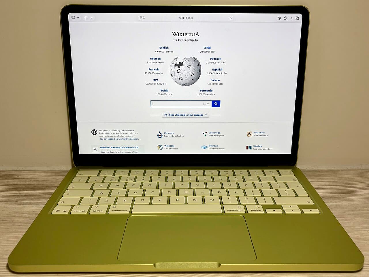 MacBook Neo in Citrus, open