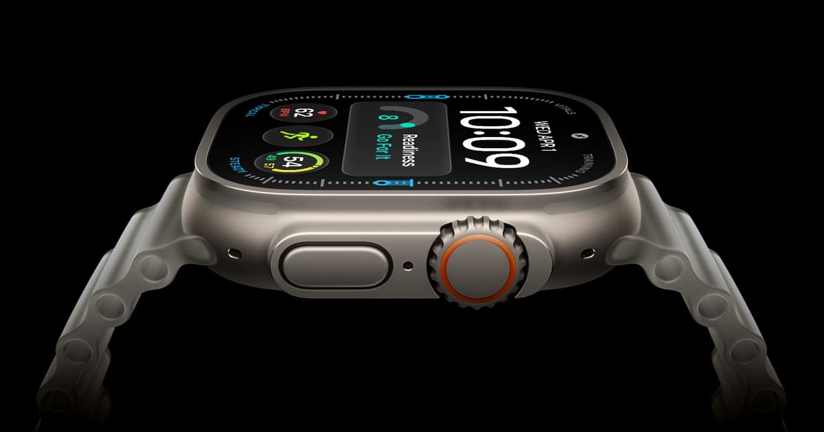Apple Watch Ultra 4 titanium case with Digital Crown