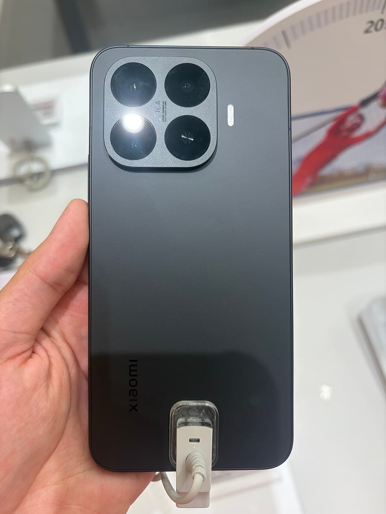 Back of the Xiaomi 17T Pro in black with the Leica camera module
