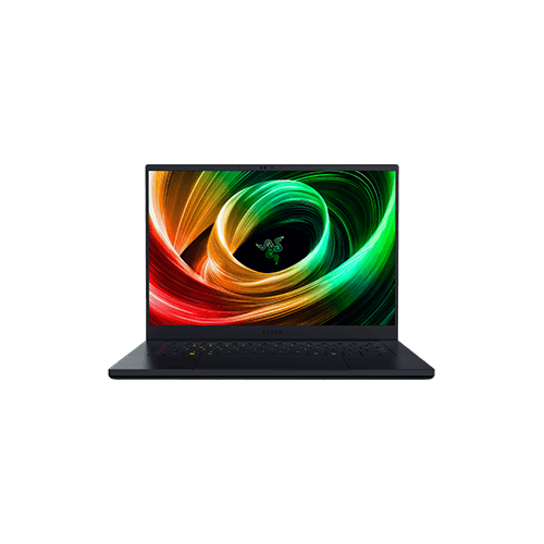 Razer Blade 14 (2025) black laptop, front view
