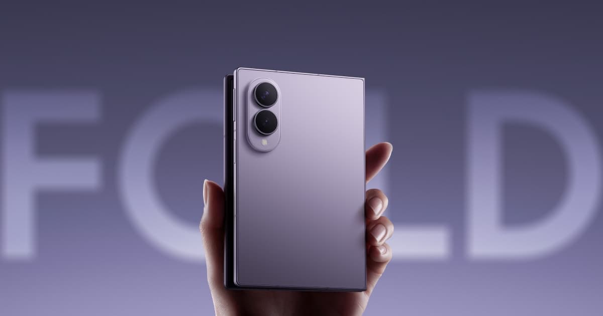 Samsung Galaxy Z Fold8 held in hand, rear dual camera