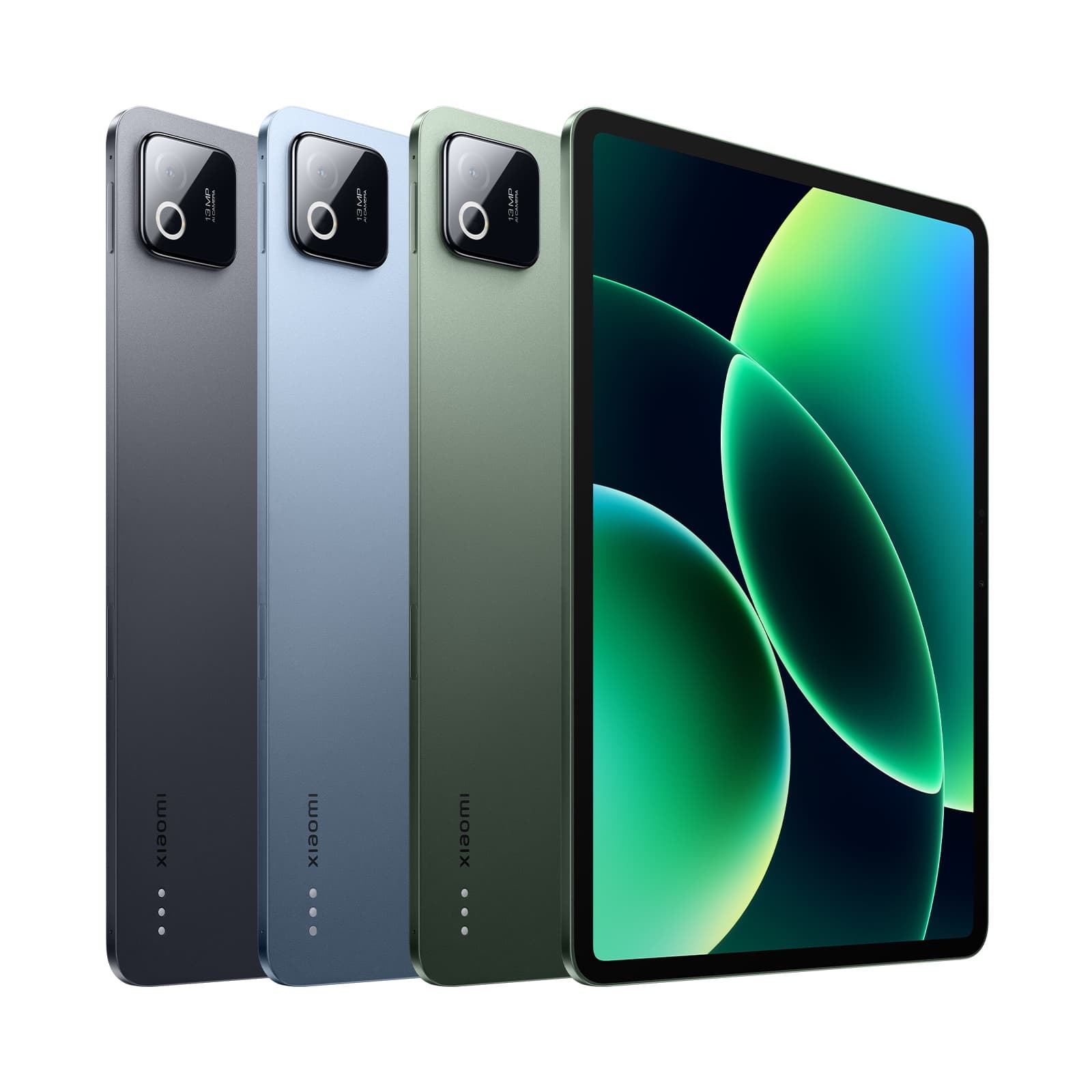 Xiaomi Pad 8 in four colors showing the rear camera